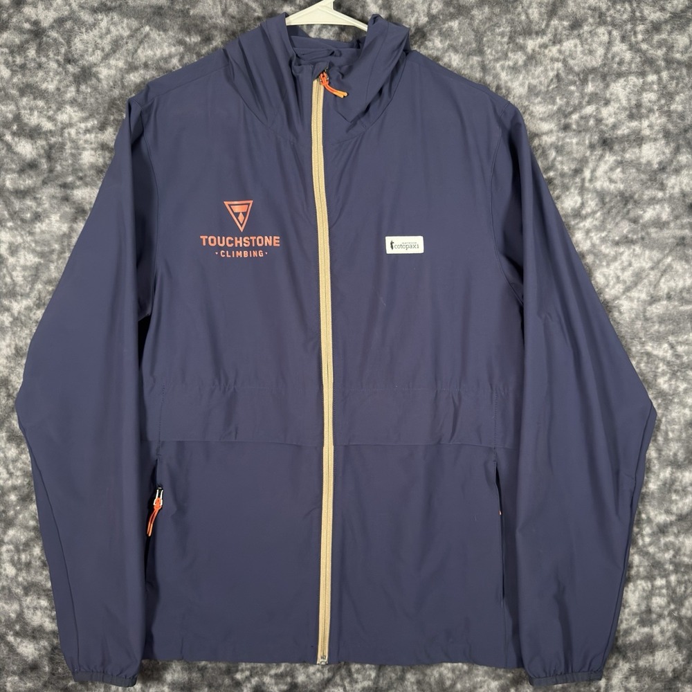 Cotopaxi Viento Travel Jacket Mens Medium Navy Blue Lightweight Windbreaker Logo